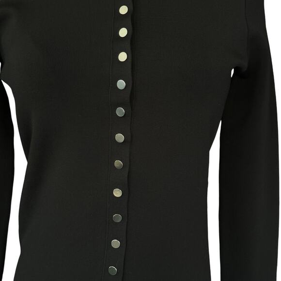 Alexander Wang Mock Neck Button Down Sweater Top Black Size Medium NWT - Picture 5 of 9